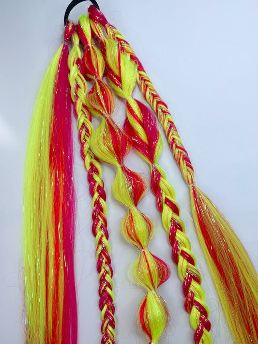 Electric paradise, 5 braid, 1 piece Festival Hair Extension￼