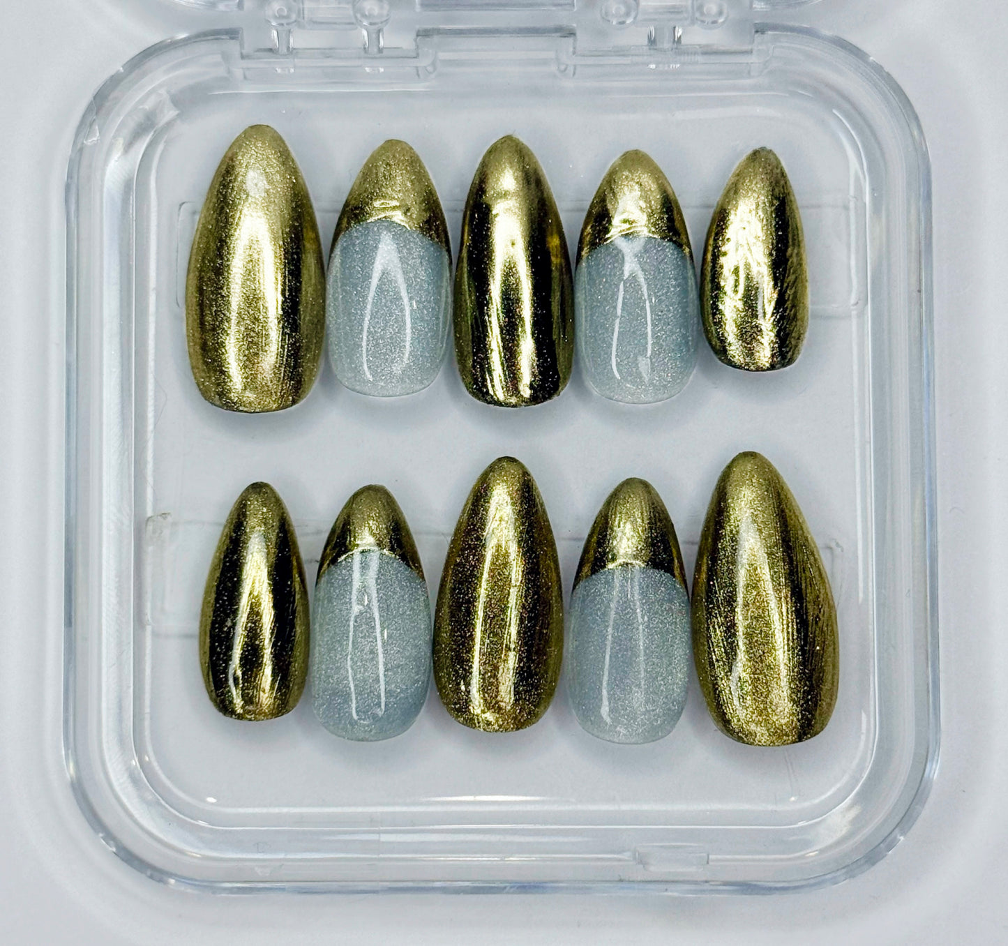 Golden, Kpop Demon Hunters Mira Almond nails 10pc